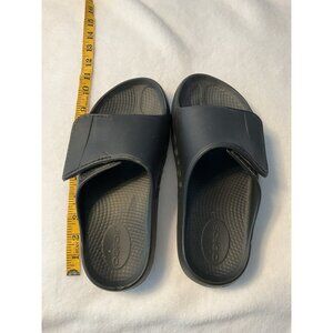 Oofos Ooahh Slide Sandals Womens 9 Sport Flex Strap Black Recovery Slip On Shoes